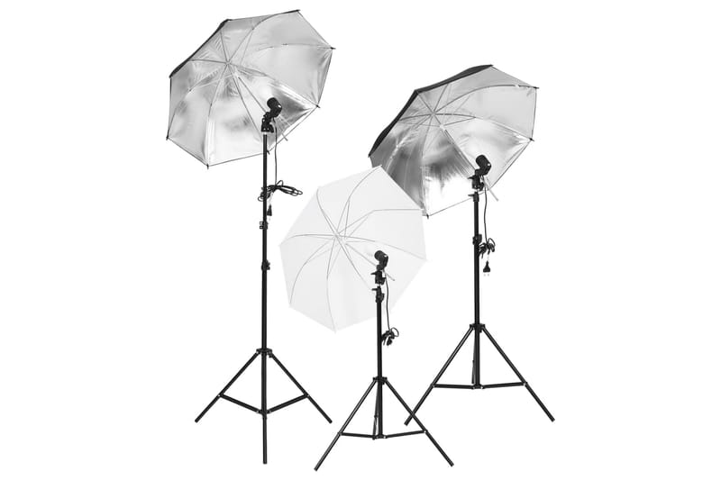 Fotostudio med lampor och bakgrund - Svart - Belysning - Ljuskällor & glödlampor - Arbetsbelysning - Fotobelysning & studiobelysning