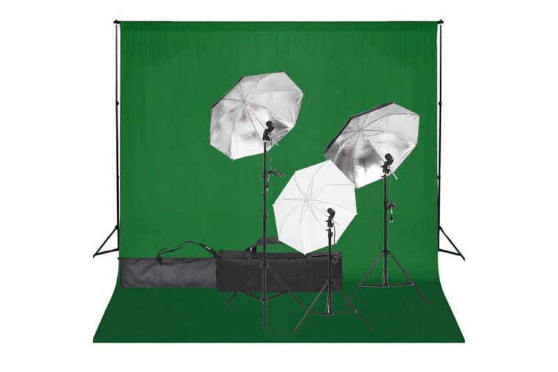 Fotostudio med lampor och bakgrund - Svart - Belysning - Ljuskällor & glödlampor - Arbetsbelysning - Fotobelysning & studiobelysning
