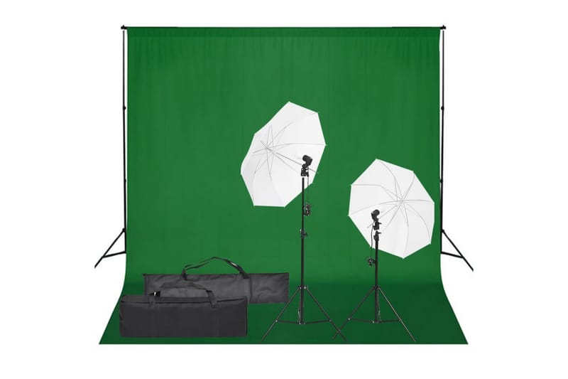 Fotostudio med lampor och bakgrund - Svart - Belysning - Ljuskällor & glödlampor - Arbetsbelysning - Fotobelysning & studiobelysning