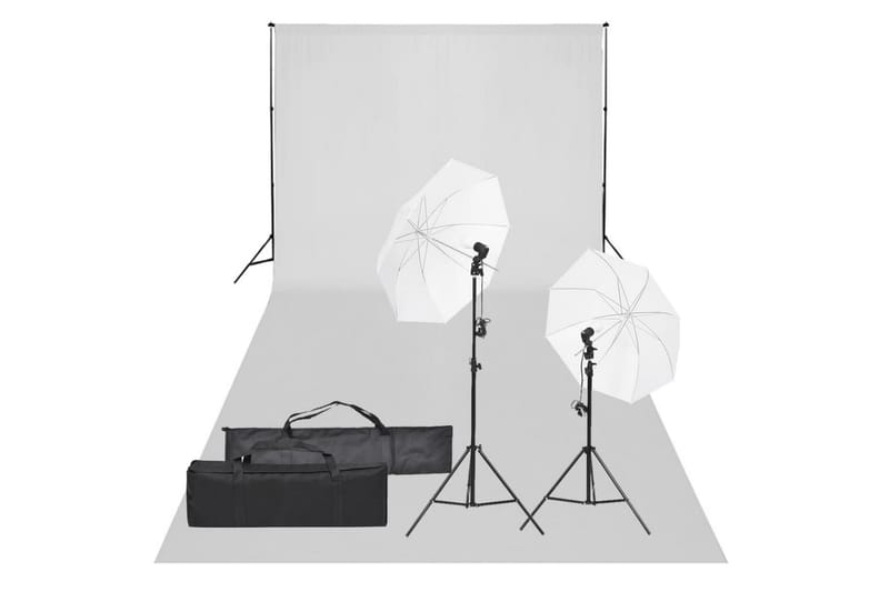 Fotostudio med lampor och bakgrund - Svart - Fotobelysning & studiobelysning