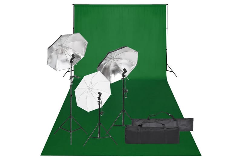 Fotostudio med lampor och bakgrund - Svart - Belysning - Ljuskällor & glödlampor - Arbetsbelysning - Fotobelysning & studiobelysning