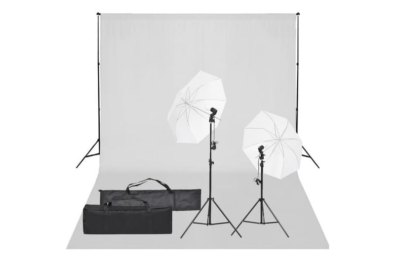 Fotostudio med lampor och bakgrund - Svart - Fotobelysning & studiobelysning