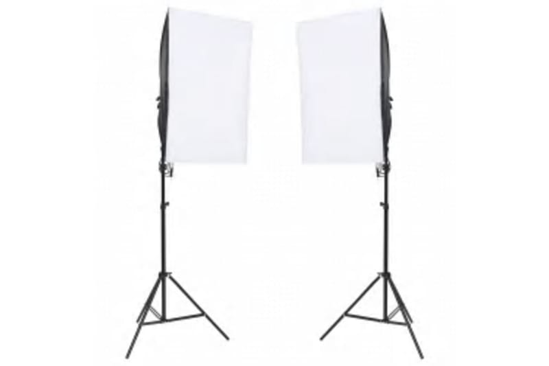Fotostudio med lampor och bakgrund - Svart - Belysning - Ljuskällor & glödlampor - Arbetsbelysning - Fotobelysning & studiobelysning