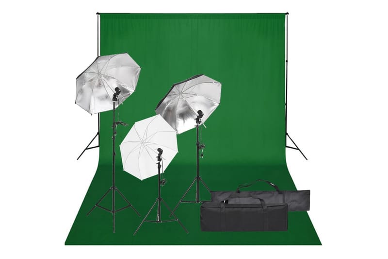 Fotostudio med lampor och bakgrund - Svart - Belysning - Ljuskällor & glödlampor - Arbetsbelysning - Fotobelysning & studiobelysning