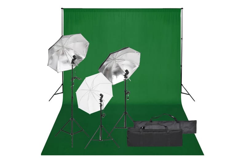 Fotostudio med lampor och bakgrund - Svart - Fotobelysning & studiobelysning