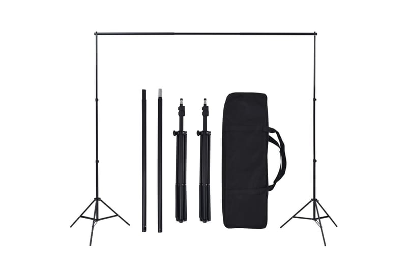 Fotostudio med lampor och bakgrund - Svart - Belysning - Ljuskällor & glödlampor - Arbetsbelysning - Fotobelysning & studiobelysning