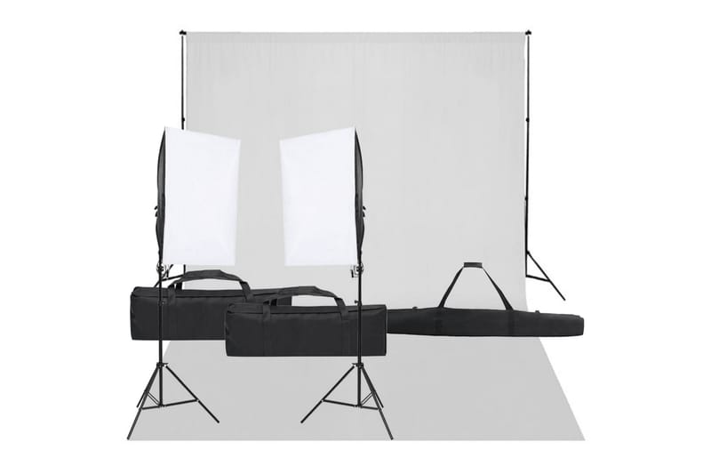 Fotostudio med lampor och bakgrund - Svart - Belysning - Ljuskällor & glödlampor - Arbetsbelysning - Fotobelysning & studiobelysning