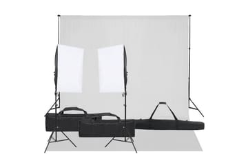 Fotostudio med lampor och bakgrund - Svart - Belysning - Ljuskällor & glödlampor - Arbetsbelysning - Fotobelysning & studiobelysning