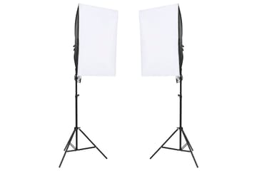 Fotostudio med lampor och bakgrund - Svart - Belysning - Ljuskällor & glödlampor - Arbetsbelysning - Fotobelysning & studiobelysning