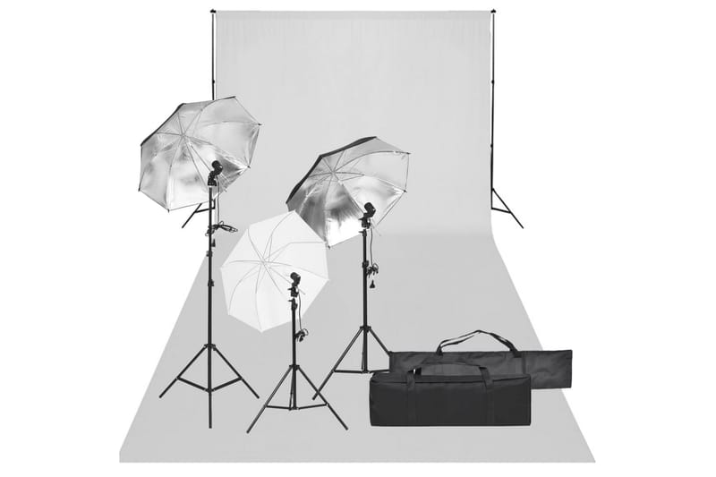 Fotostudio med lampor och bakgrund - Svart - Belysning - Ljuskällor & glödlampor - Arbetsbelysning - Fotobelysning & studiobelysning