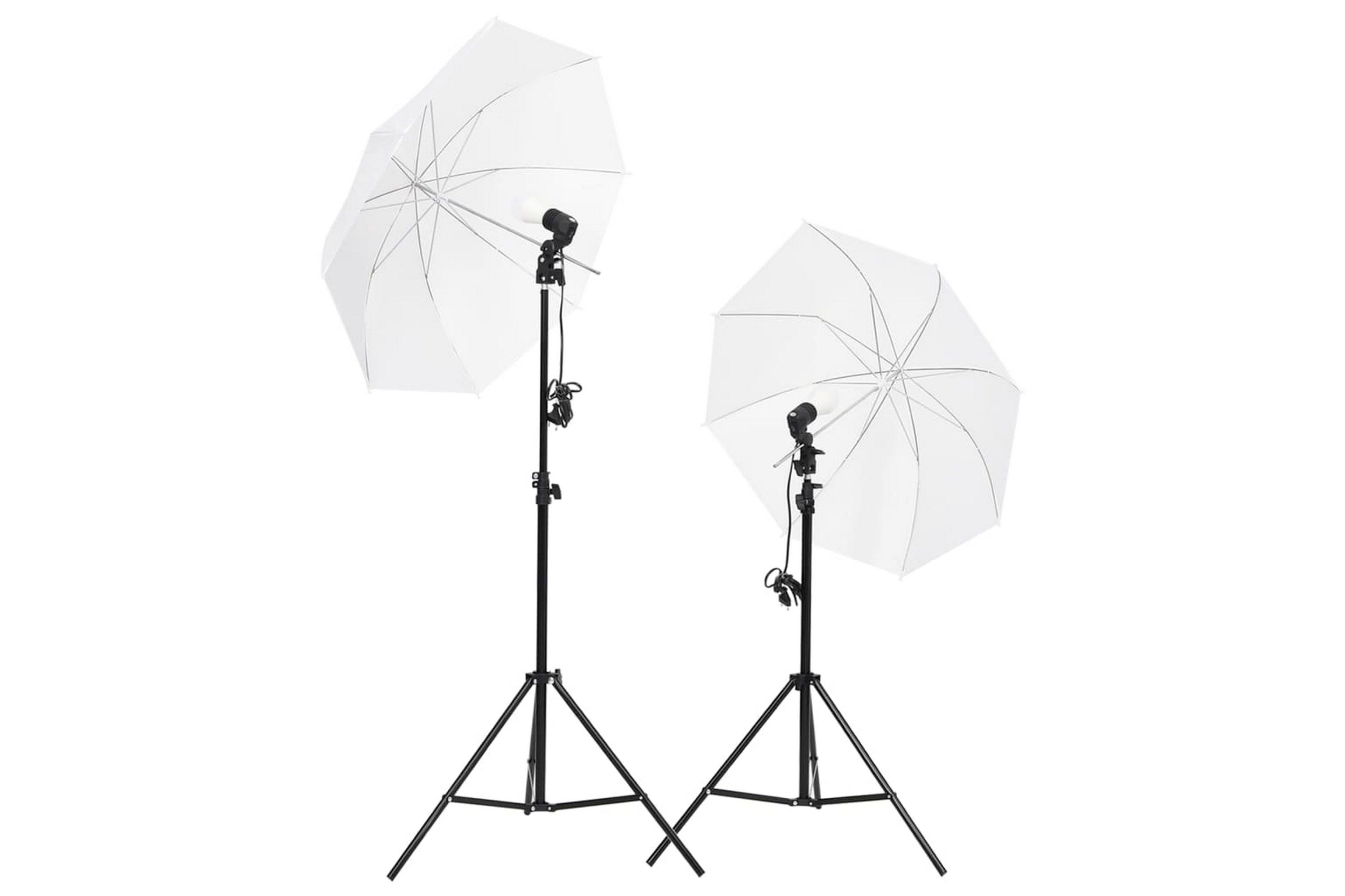 Studiobelysning inklusive stativ & paraplyer – Vit
