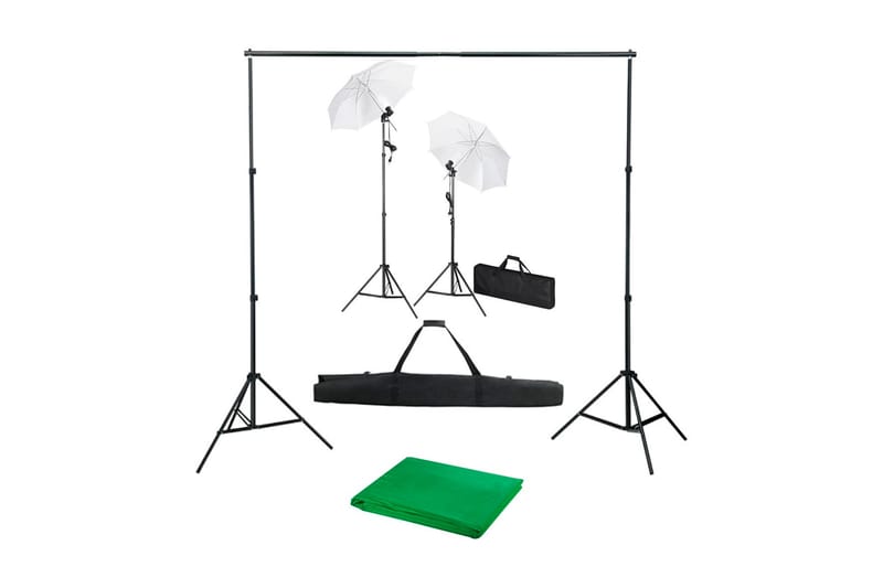 Fotostudio med bakgrunder, lampor och paraplyer - Fotobelysning & studiobelysning