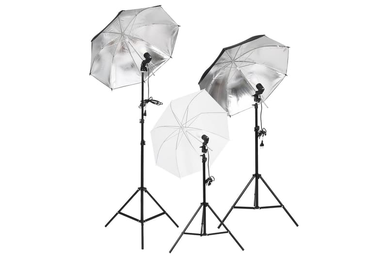 Fotostudio med lampor, bakgrund och reflexskärm - Svart - Fotobelysning & studiobelysning