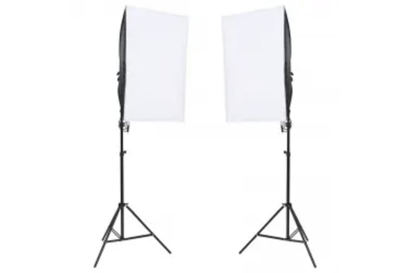 Fotostudio med lampor, bakgrund och reflexskärm - Svart - Belysning - Ljuskällor & glödlampor - Arbetsbelysning - Fotobelysning & studiobelysning