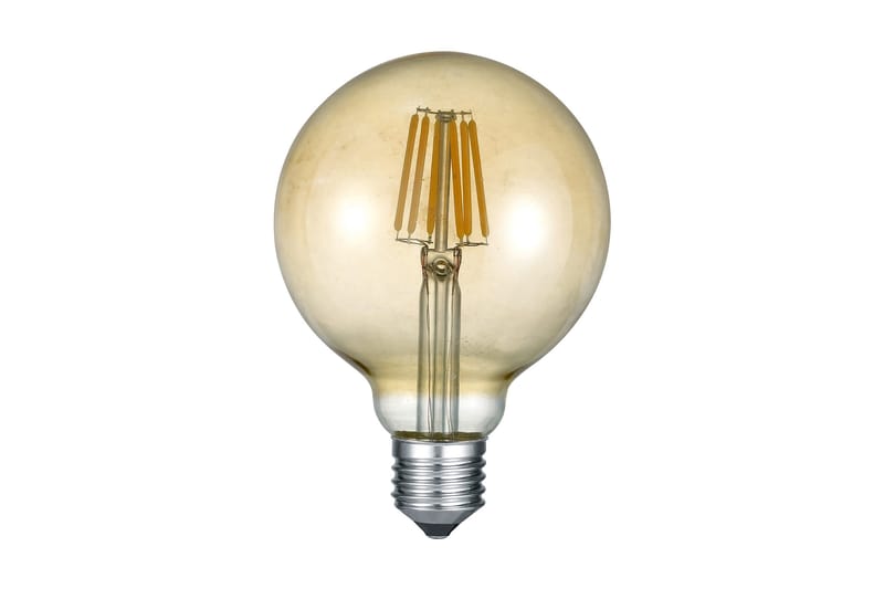LK LED E27 filament globe 6W 420lm 2700K brun, Vit