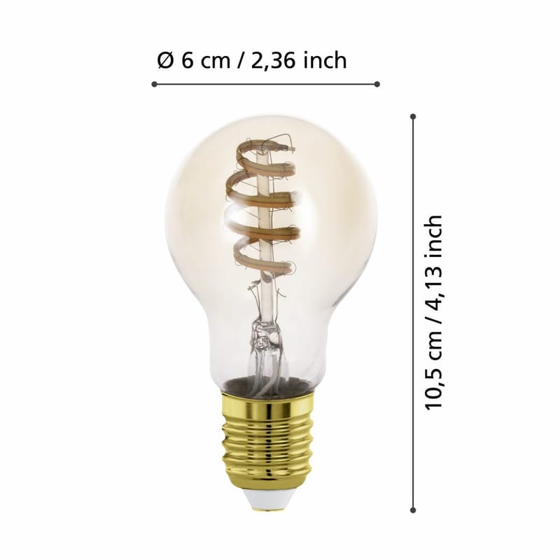 Ljuskälla 2xLM-ZIG-CCT E27 A60 4,9W Amber + Brytare - 6 cm - Belysning - Ljuskällor & glödlampor - LED belysning - LED-lampa