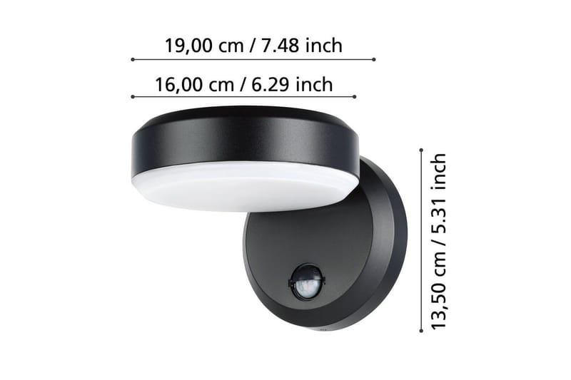 Vägglampa Utebelysning Eglo Fornaci med Sensor - Vit/Svart - Belysning - Ljuskällor & glödlampor - LED belysning - LED-downlight