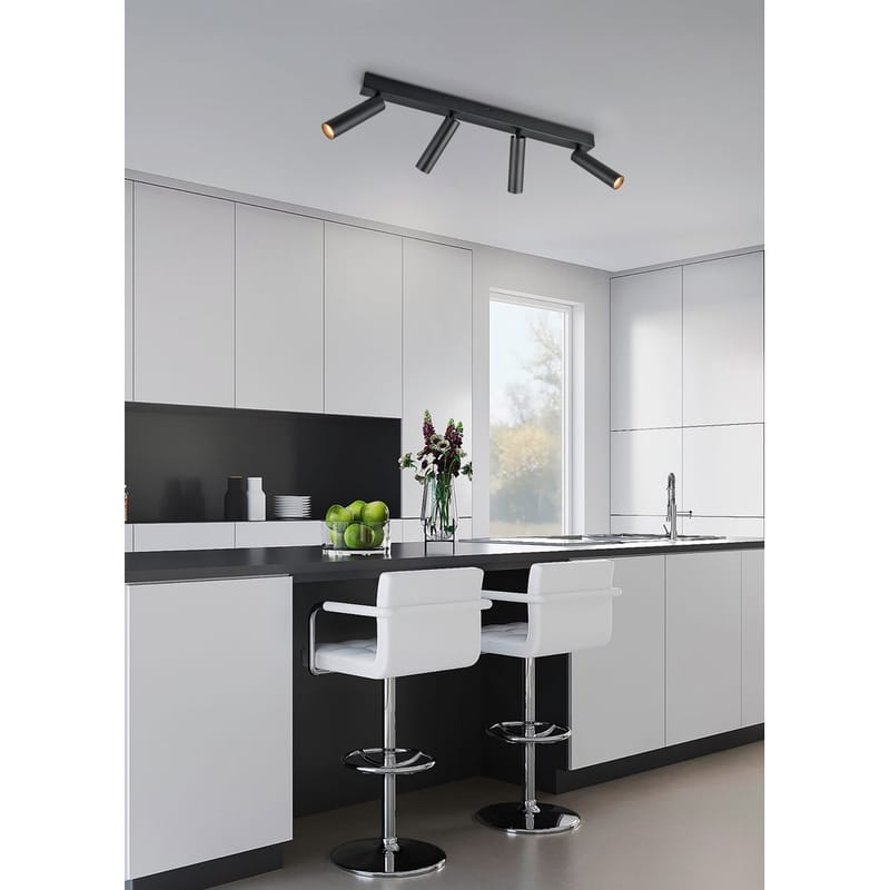 Spot Ambala - 4 lampor, Mattsvart - Belysning - Ljuskällor & glödlampor - Spotlights & downlights - Spotlight skena