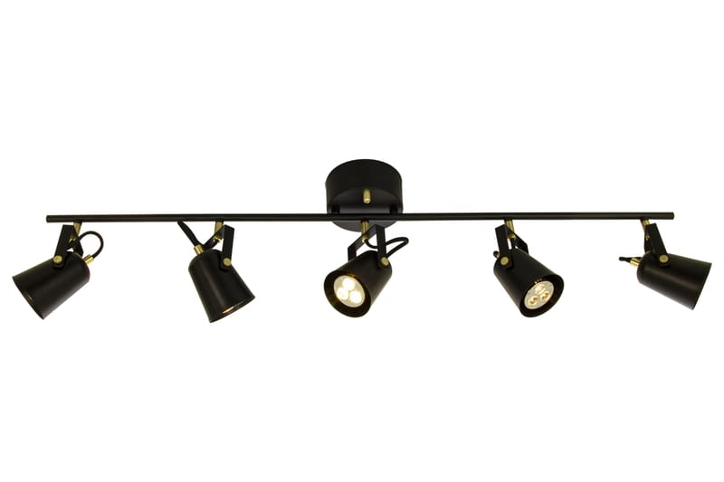 METZ Takspot Rak 5 Lampor Svart/Mässing - Scan Lamps - Sovrumslampa - Spotlight skena