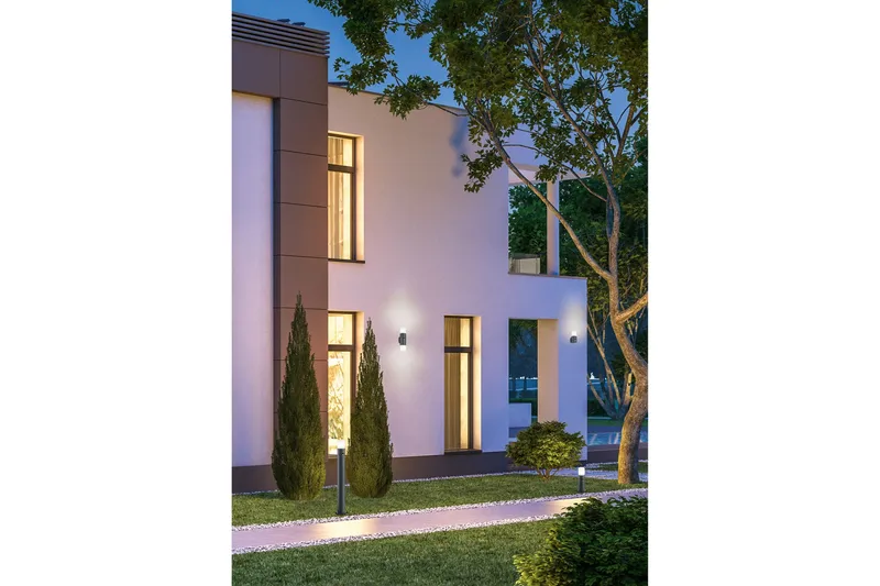 Hoosic Vägglampa E27 rörelsessensor antracit - Vit - Belysning - Utomhusbelysning - Fasadbelysning