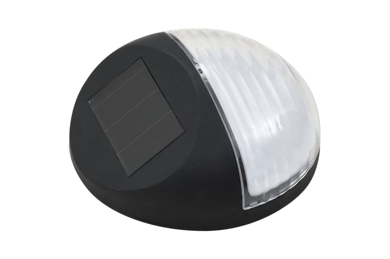 Soldrivna vägglampor 24 st LED runda svart - Svart - Fasadbelysning