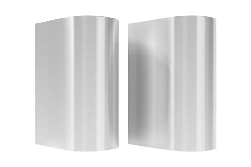 Up- and downlight-vägglampor 2 st - Silver - Fasadbelysning