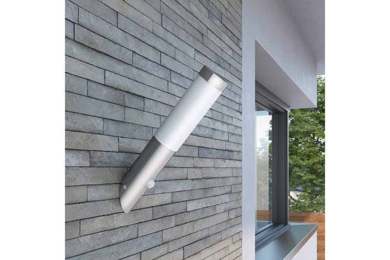 Utebelysning Enego vägglampa med rörelsedetektor - Silver - Fasadbelysning