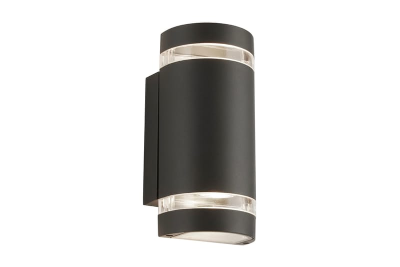 UTELAMPA 2L Curved Wall Bracket Grå CLlear Diffuser - Fasadbelysning