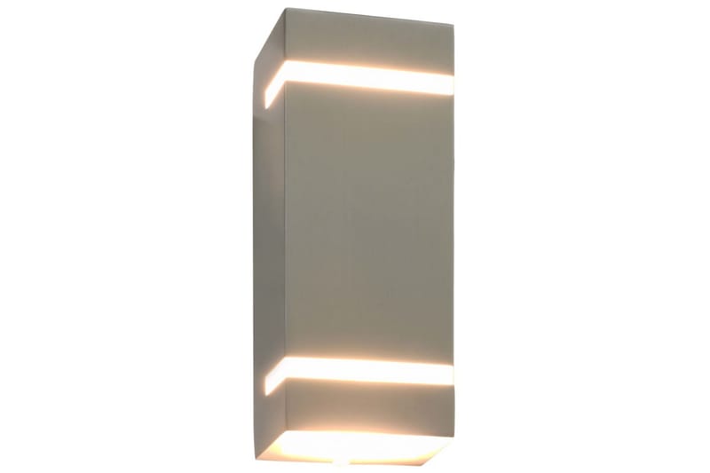 Utomhusvägglampa 2 st 35 W silver rektangulär - Silver - Belysning - Utomhusbelysning - Fasadbelysning