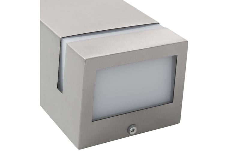 Utomhusvägglampa 2 st 35 W silver rektangulär - Silver - Belysning - Utomhusbelysning - Fasadbelysning