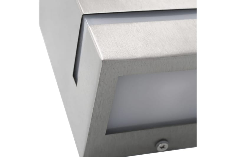 Utomhusvägglampa 2 st 35 W silver rektangulär - Silver - Belysning - Utomhusbelysning - Fasadbelysning