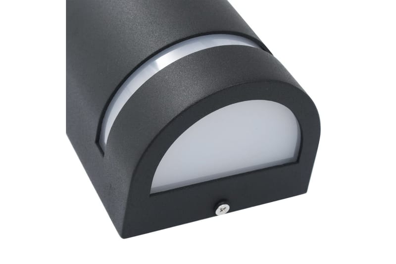 Utomhusvägglampa 2 st 35 W svart halvrund - Svart - Belysning - Utomhusbelysning - Fasadbelysning