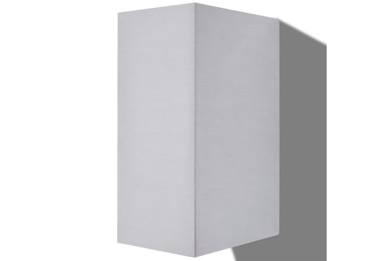 Utomhusvägglampa LED 2 st fyrkantiga uppåt/nedåt - Silver - Belysning - Utomhusbelysning - Fasadbelysning