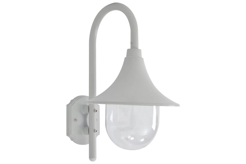 Vägglampa för trädgård E27 42 cm aluminium vit - Vit - Fasadbelysning