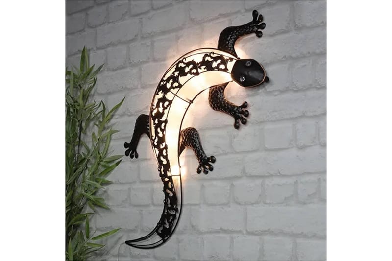 HI Soldriven trädgårdslampa med sensor ödla LED - Brun - Belysning - Utomhusbelysning - Fasadbelysning