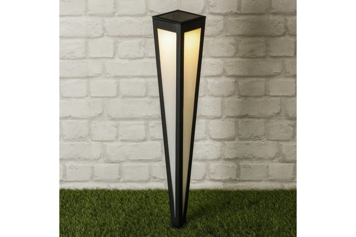 HI Soldriven LED-trädgårdslampa med markspett 75 cm svart - Svart - Markbelysning
