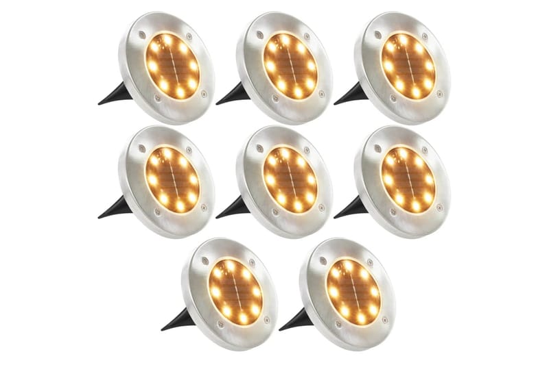 Marklampor soldrivna 8 st LED varmvit - Vit - Belysning - Utomhusbelysning - Markbelysning