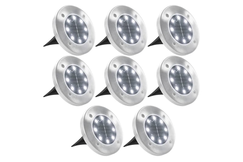 Marklampor soldrivna 8 st LED vit - Vit - Belysning - Utomhusbelysning - Markbelysning