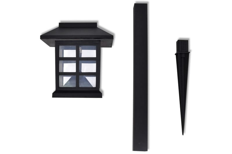 Soldrivna marklampor LED 12 st med spett 8,6x8,6x38 cm - Svart - Belysning - Utomhusbelysning - Markbelysning