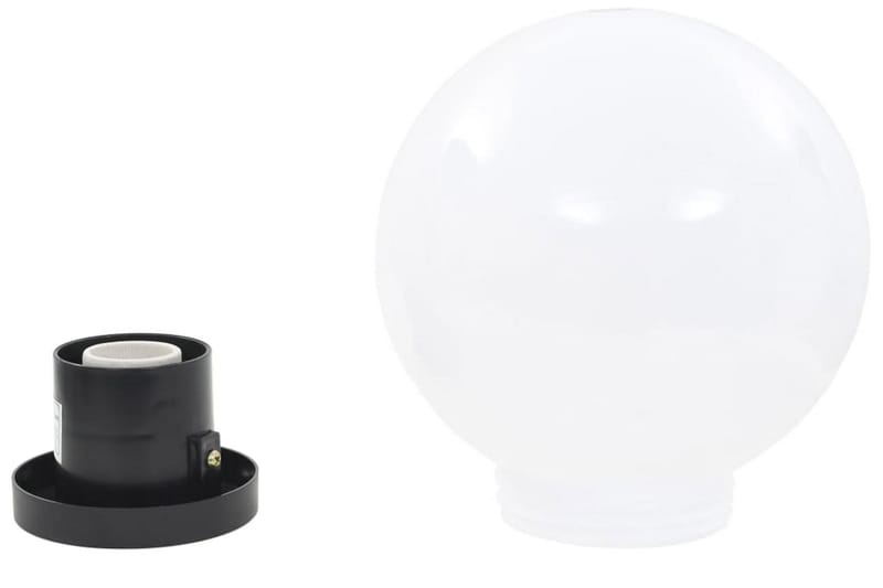 Globlampa LED set 2 st sfäriska 20 cm PMMA - Vit - Pollare