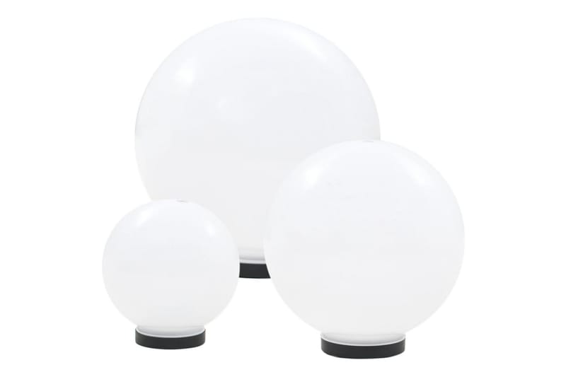 Globlampa LED set 3 st sfäriska 20/30/40 cm PMMA - Vit - Belysning - Utomhusbelysning - Pollare