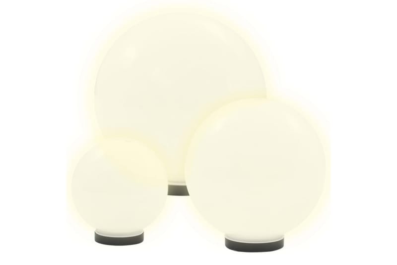 Globlampa LED set 3 st sfäriska 20/30/40 cm PMMA - Vit - Belysning - Utomhusbelysning - Pollare