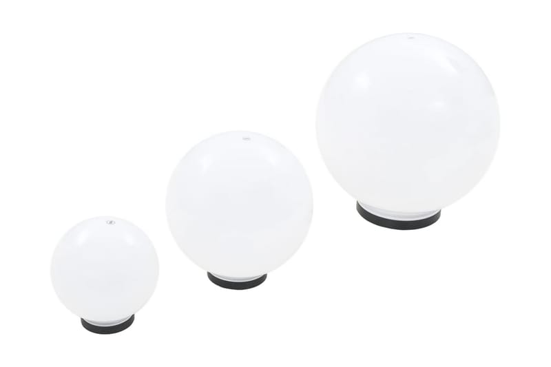 Globlampa LED set 3 st sfäriska 20/30/40 cm PMMA - Vit - Belysning - Utomhusbelysning - Pollare