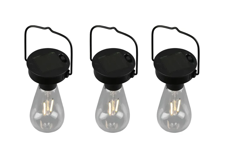 Campus solar taklampor 3-pack mattsvart, skymningsrelä - Matt svart - Belysning - Utomhusbelysning - Solcellslampa & solcellsbelysning