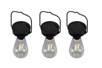 Campus solar taklampor 3-pack mattsvart, skymningsrelä - Matt svart - Belysning - Utomhusbelysning - Solcellslampa & solcellsbelysning