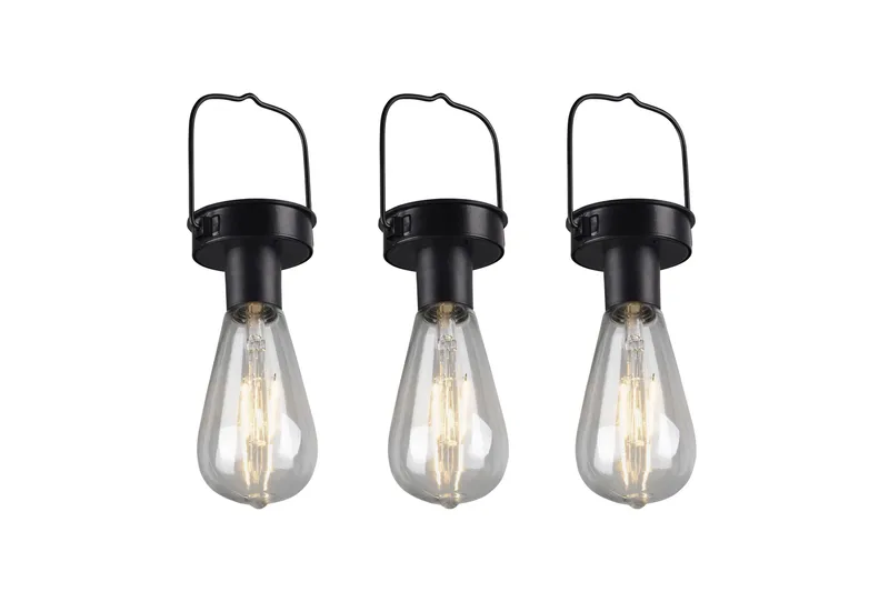 Campus solar taklampor 3-pack mattsvart, skymningsrelä - Matt svart - Belysning - Utomhusbelysning - Solcellslampa & solcellsbelysning