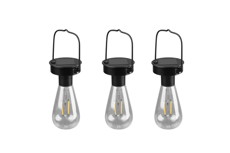 Campus solar taklampor 3-pack mattsvart, skymningsrelä - Matt svart - Belysning - Utomhusbelysning - Solcellslampa & solcellsbelysning