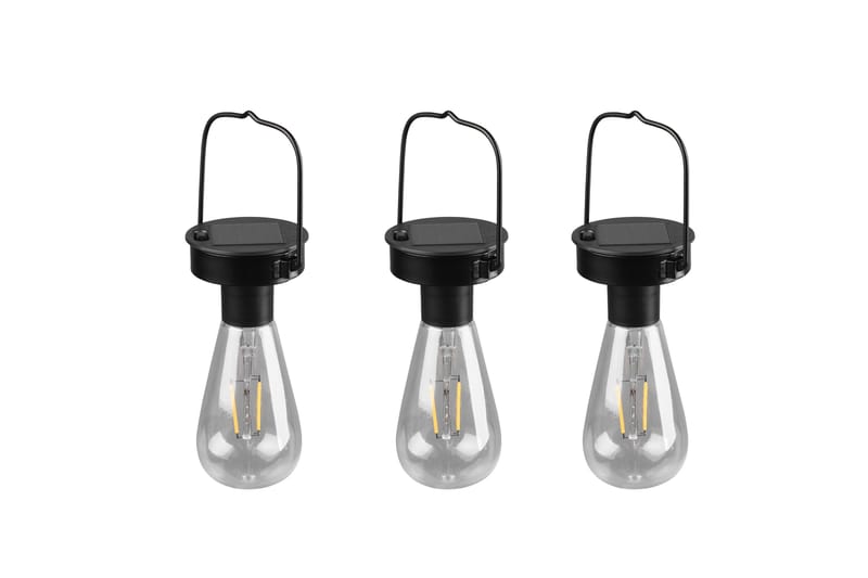 Campus solar taklampor 3-pack mattsvart, skymningsrelä - Matt svart - Belysning - Utomhusbelysning - Solcellslampa & solcellsbelysning