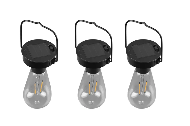 Campus solar taklampor 3-pack mattsvart, skymningsrelä - Matt svart - Belysning - Utomhusbelysning - Solcellslampa & solcellsbelysning