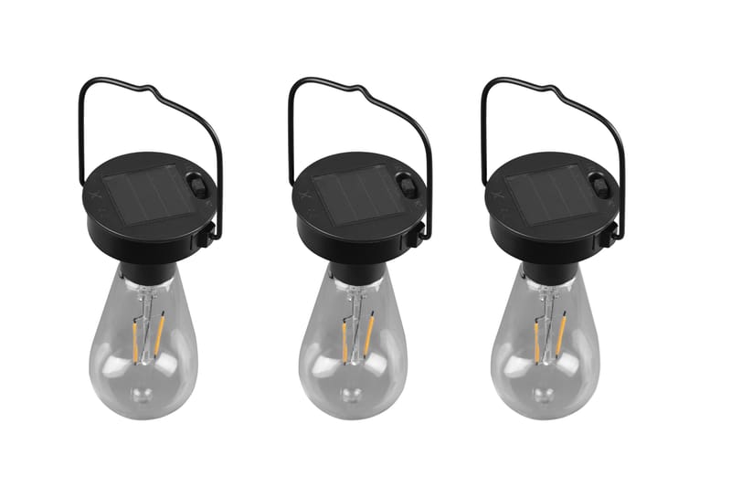 Campus solar taklampor 3-pack mattsvart, skymningsrelä - Matt svart - Belysning - Utomhusbelysning - Solcellslampa & solcellsbelysning